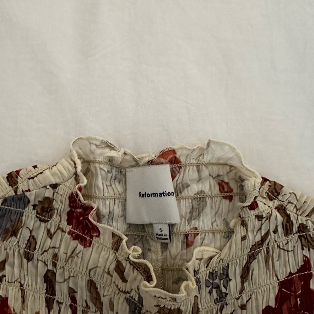 Reformation Cream and Red Floral Blouse - Picture 5 of 7